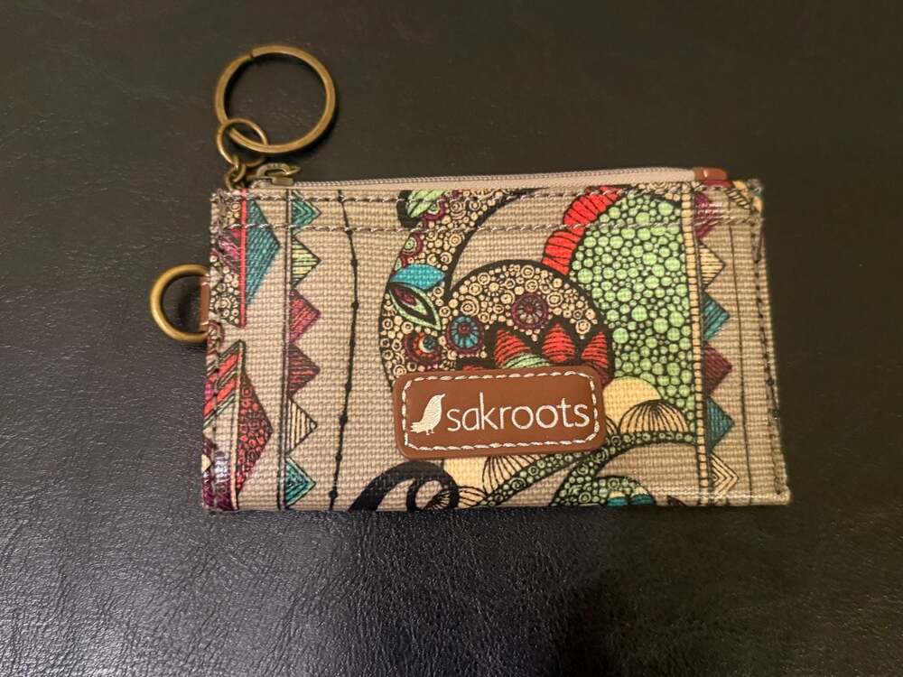 Sakroots Artist Circle Peace Birds ID Keychain Wallet